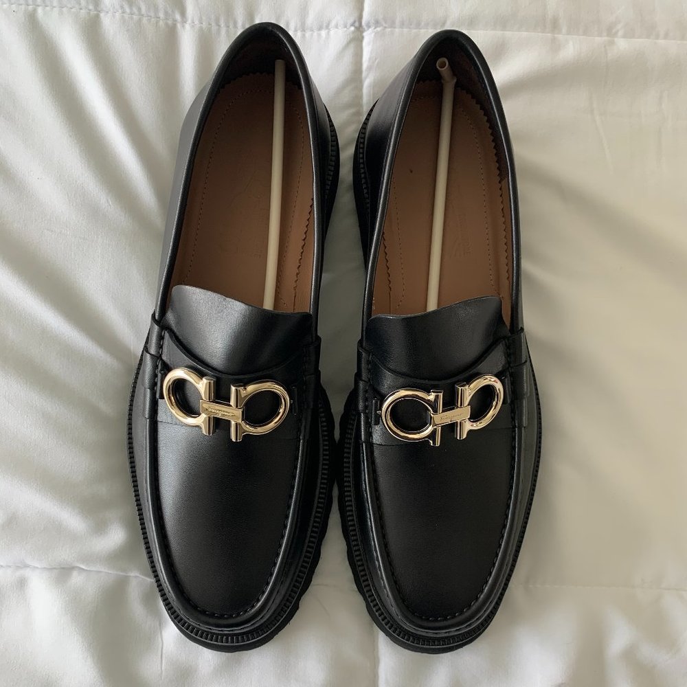 Salvatore Ferragamo Bleeker Chunky Leather Loafers